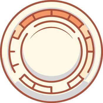 Simple circular graphic element with segmented rim representing progress or data visualization icon vector