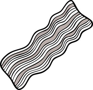 Abstract wavy stripes pattern in beige and black lines resembling bacon vector