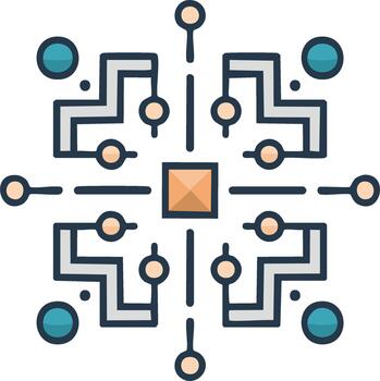 Abstract circuit board design representing data flow and digital technology connections vector