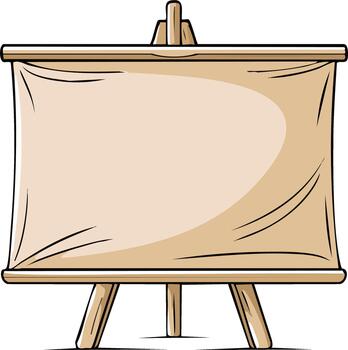 Blank Canvas on Wooden Easel Displaying Textured Fabric for Art or Presentation vector