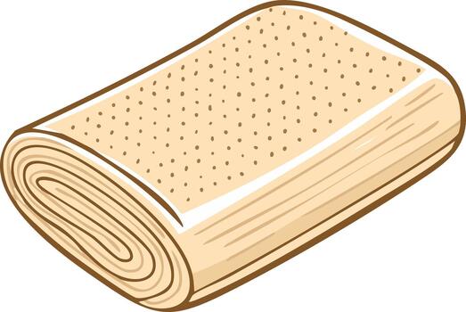 Rolled Dough Pastry Bundle with Punctured Surface for Baking vector
