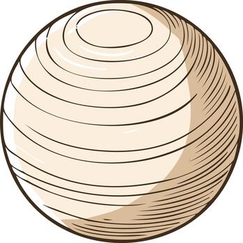 Illustration of a globe shape with engraved lines and light beige color scheme on a white background vector
