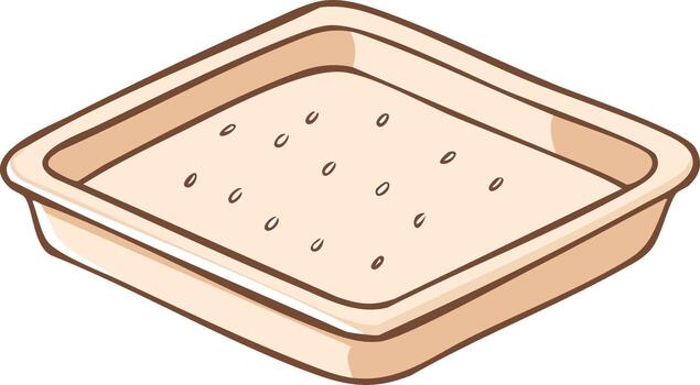 Illustration of a square cracker with perforations and a textured surface vector