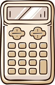 ilustración de un beige calculadora. calculadora con botones para matemáticas, ciencia, ingeniería, o sencillo contabilidad vector