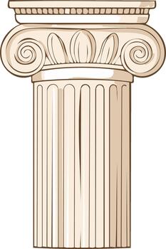 Classical Ionic Column Illustration, Architectural Element, Ancient Design vector