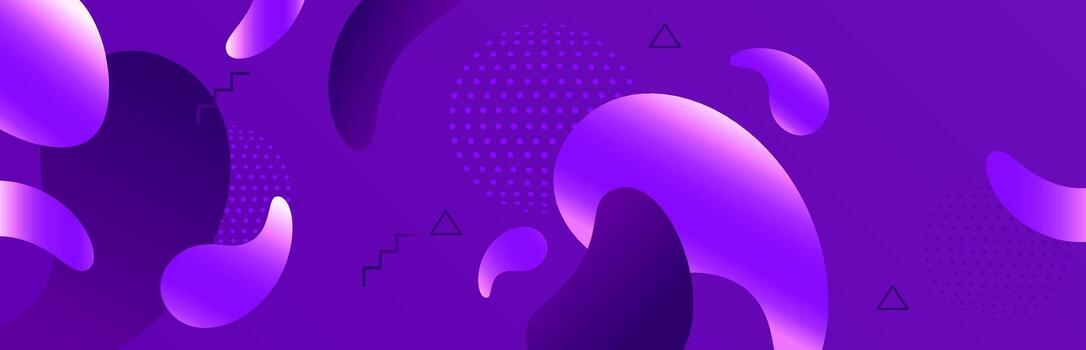 Abstract purple fluid shapes flowing gradient background vector