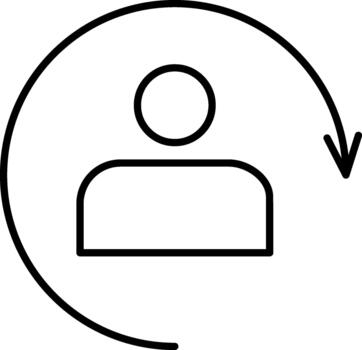 usuario perfil refrescante datos ciclo icono vector