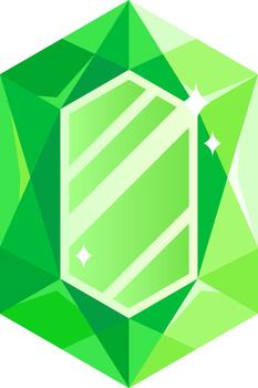 Faceted green gem icon representing value and wealth vector