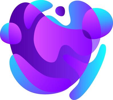 Abstract fluid gradient shapes creating modern background vector