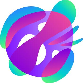 Vibrant gradient flow shaping abstract transparent elements vector