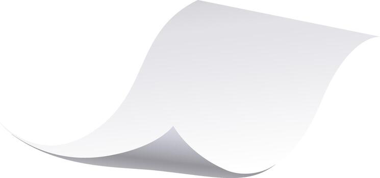 White paper sheet curling creating abstract wave vector