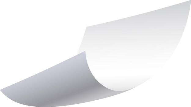 White paper page curling displaying copy space vector