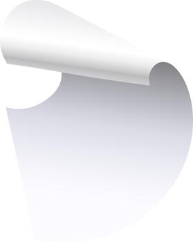 White paper sheet with curling corner design element vector