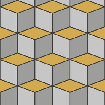 Seamless pattern creating optical illusion of isometric cubes vector
