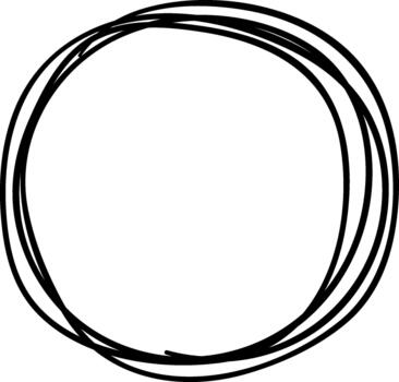 Hand drawn rough scribble circle outlining empty space vector