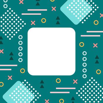 Abstract geometric memphis style background with copy space vector