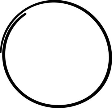 Hand drawn circle outline creating a simple frame vector