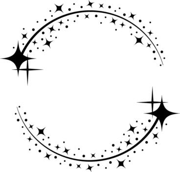 Sparkling star border creating an ornate celestial frame vector