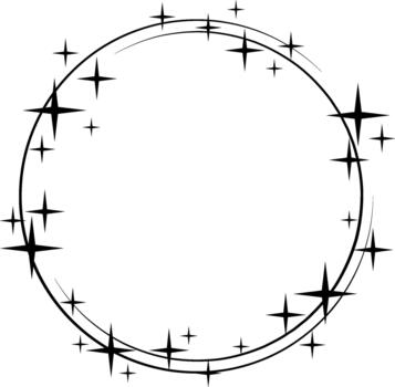 Sparkle circle frame concept with shiny stars vector