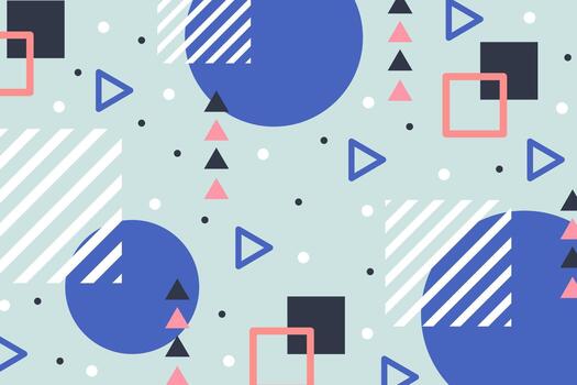 Abstract geometric seamless pattern with retro shapes vector