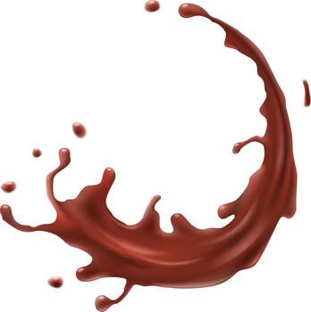 chocolate líquido chapoteo formación un dinámica curva vector