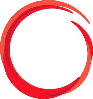 Red circular graphic element enclosing white copy space vector
