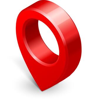 Red 3D map pin finding location pointer vector