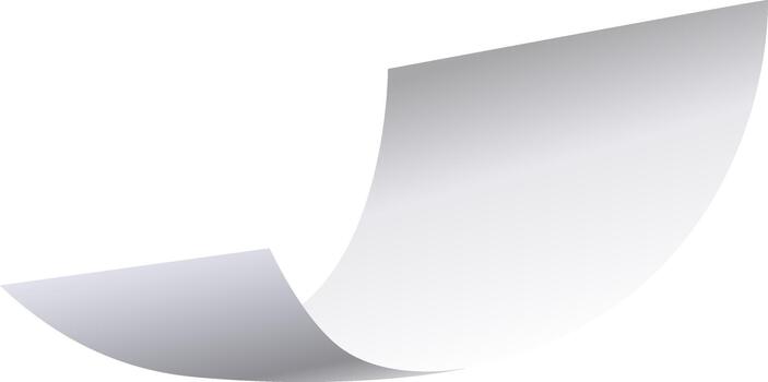 Floating white paper sheet creating curve with copy space vector