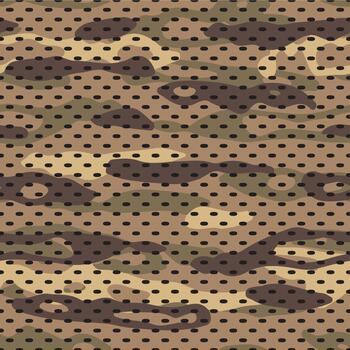 Desert camouflage texture with perforated mesh pattern vector