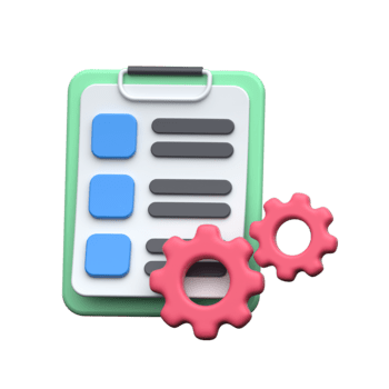 3d appunti con ingranaggi che rappresentano compito automazione e attività commerciale flusso di lavoro png