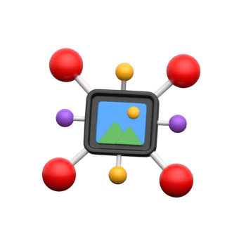 un futurista molecular red con un imagen chip representando datos Procesando png