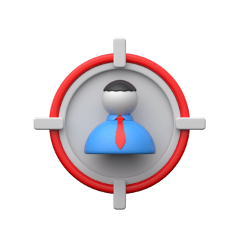 3d publik mål ikon för publik segmentering och exakt targeting png