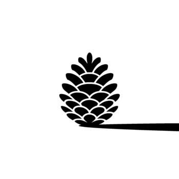 un rígido silueta de un detallado piña con en capas escamas fundición un largo agudo sombra vector