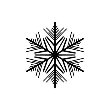 A striking and sharp six pointed snowflake geometric illustration vector