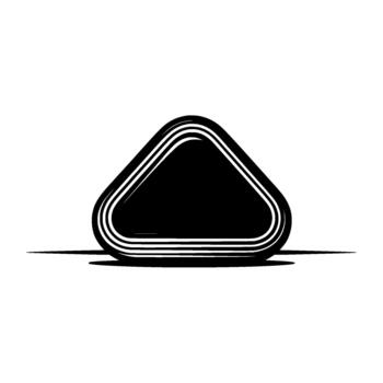 A bold geometric rounded triangle shape with concentric lines vector