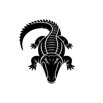Stylized silhouette of an American alligator with sharp lines and a textured back isolated vector