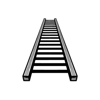 un sencillo y sorprendentes ilustración de un Derecho escalera angular hacia un ligero gris antecedentes representando ascenso y Progreso vector