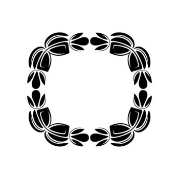 estilizado floral frontera con repitiendo resumen pétalo formas formando un florido rectangular marco vector