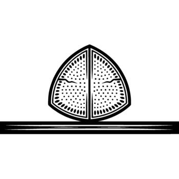 Symmetrical abstract geometric symbol with dotted patterns and a bold horizontal stripe vector