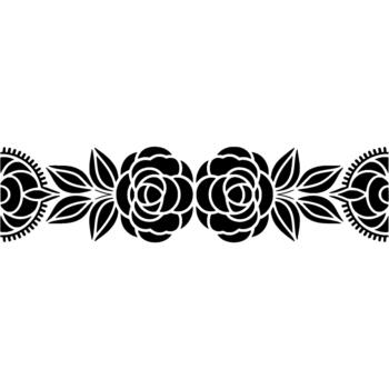 un sin costura modelo presentando estilizado rosas con intrincado hojas y decorativo circular elementos vector
