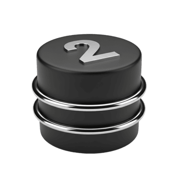 Elevator button with the number two, 3D render on a Transparant background png