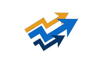tre verso l'alto frecce nel zigzag stile 2d oggetto scarabocchio animazione. crescita miglioramento. finanziario aumento. crescente grafico animato piatto elemento isolato su bianca sfondo. cartone animato 4k disegno video