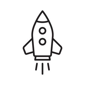 Minimal Rocket Launch Icon in Line Style for Startup and Tech Concepts vector