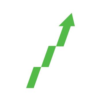 grafico yendo abajo y arriba firmar con verde flechas Progreso crecimiento vector