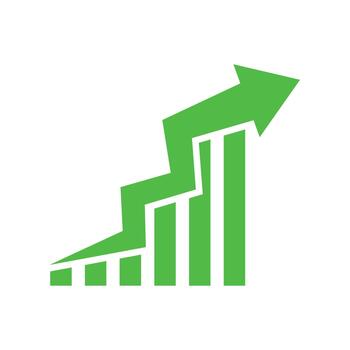 grafico yendo abajo y arriba firmar con verde flechas subir gráfico vector