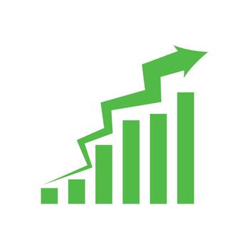 grafico yendo abajo y arriba firmar con verde flechas bar gráfico diagrama símbolo vector