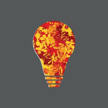 A light bulb for a business idea, brainstorming session, or electrical engineering concept. A light bulb cut out of paper on a gray vector