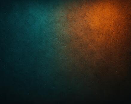 Teal and orange concrete wall texture with gradient lighting, grunge backdrop for modern web banner design photo