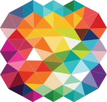 A colorful geometric pattern with triangles vector