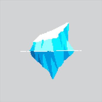 Pixel art illustration White Iceberg. Pixelated Iceberg Chunks. White Iceberg Chunks Icon pixelated for the pixel art game and icon for website and game. old school retro. vector